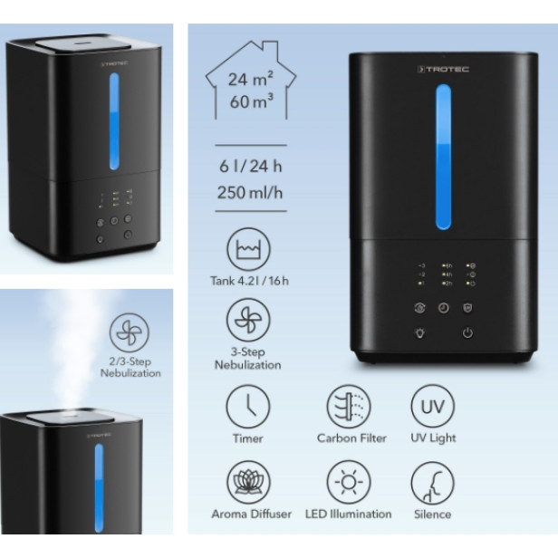 Ultrahangos párásító Trotec B 4 E  6l/nap, 24m2